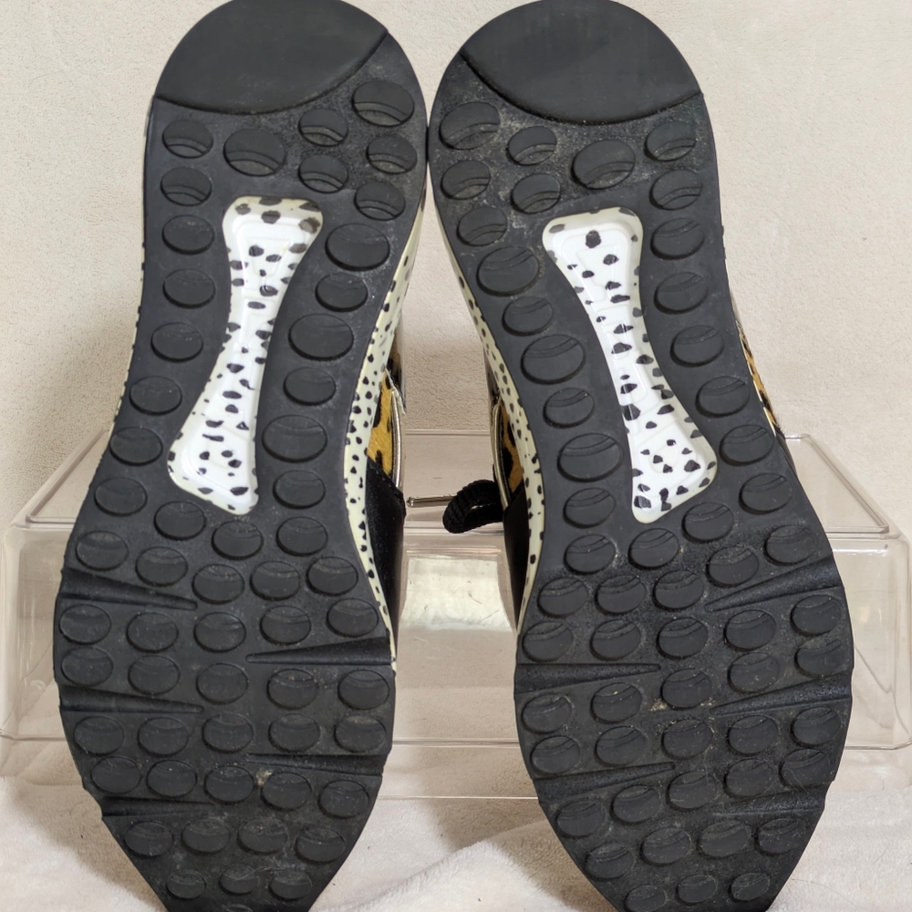 STEVE MADDEN Cliff Sneaker Leather‎ Animal Print Platform Athleisure Sz 8.5 - Picture 6 of 10